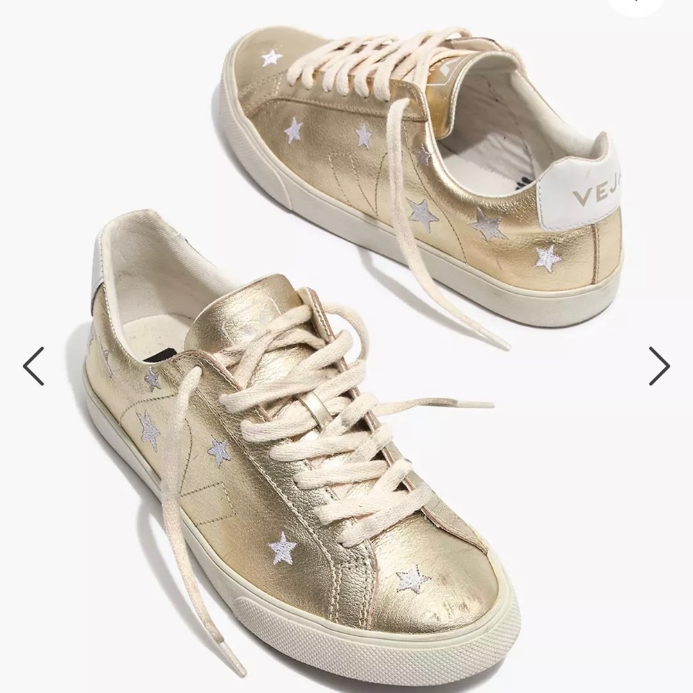 Veja x Madewell Gold Leather Star Sneaker